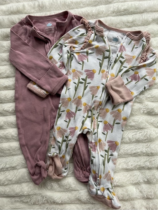 cloud island Other - Cloud Island Newborn Girl Sleeper Bundle Floral Pink Double Zip Pajamas